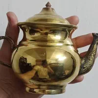 قوری برنجی نیم لیتری عتیقه