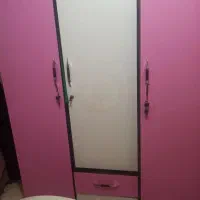 کمد ام دی اف سه تیکه سفید صورتی