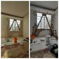 گچ کارخورده کاری گچکاری لکه گیری وابزارگچ دیوارگچی|خدمات پیشه و مهارت|مشهد, دانشجو|دیوار