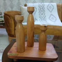 سه عدد جاشمعی چوبی و رایزر چوبی