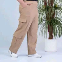 شلوار کارگو سایز ۶ ایکس جنس کتان