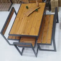 میز و نیمکت 6نفره چوب ترمو