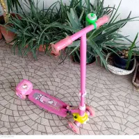 اسکوتر صورتی چهارچرخ تاشو کودک تا ۱۰ سال