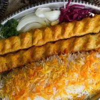 کوبیده مرغ دوتا با یک پرس برنج ۱۰۰