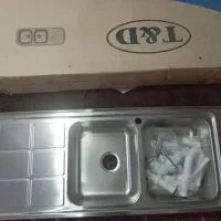 سینک استیل دو لنگه برند تی ان دی|مصالح و تجهیزات ساختمان|بناب, |دیوار