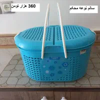 سبد مسافرتی وچهارپایه وگالن 10لیتر ودبه نو ظرف ژله