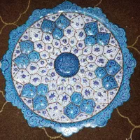 ست بشقاب و گلدان مینا کاری مس دست ساز اصفهان