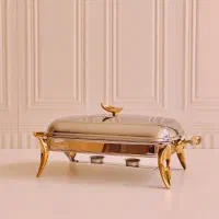 سوفله پذیرایی استیل طلایی نقره ای