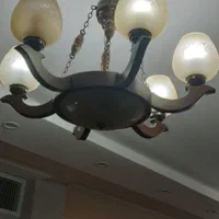 لوستر چوبی ۶ شاخه دوتا یک تکی