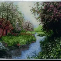 تابلو فرش دستبافت،باغ گیلاس،زیبا و جذاب،