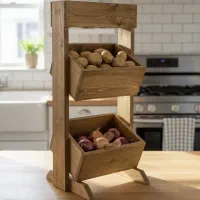 سبد سیب زمینی پیاز چوبی