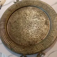 سینی تمام طرح دسته دار وافتابه مسی