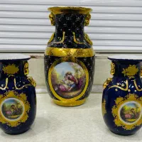 تعدادی ظروف آنتیک دنسی و سورمه ای نو (چک چهارماهه)|صنایع دستی و سایر لوازم تزئینی|یزد, |دیوار