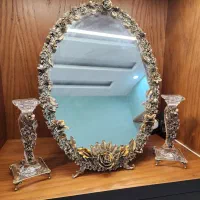 آینه و شمعدان نقره ۹۲۵ دست ساز برند طلاسازان