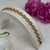 دستبند طلا ۱۸ عیار زنانه مدل پهن تراش‌دار