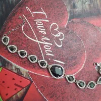 دستبند تمام نگین با سنگ زینتی