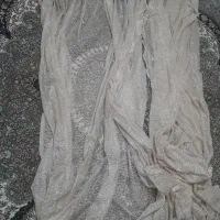 پرده توردوعدد ویک پرده پارچه ای ضخیم قهوه ای