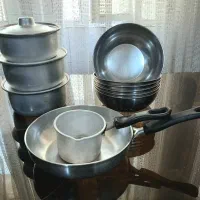 قابلمه ماهیتابه دو طرفه آلومینیومی/روحی کاسه استیل