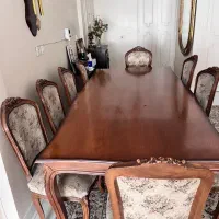 میز نهار خوری ۱۰نفره مبلمان۷ نفره چوب گردو