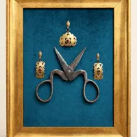 تابلو هنری دستساز با اشیاء و زیورآلات عتیقه|تابلو، نقاشی، عکس|تهران, ونک|دیوار
