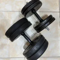 دستگاه بدنسازی 12کاره کامل + دمبل و هالتر (خانگی)|تجهیزات ورزشی|تهران, وحیدیه|دیوار