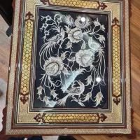 تابلو قلم زنی با قاب خاتم کاری