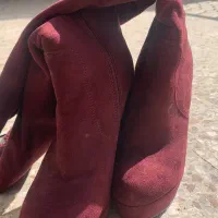 چکمه مخمل زرشکی شیک و نو سایز ۳۷|کیف، کفش، کمربند|ورامین, ورامین|دیوار