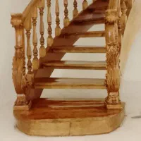 نرده و پله چوبی