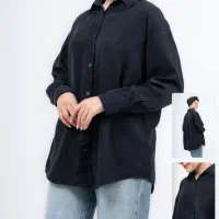 شومیز کتان سیلک سورمه ای