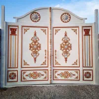 نقاشی ساختمان در و پنجره