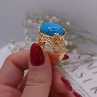 انگشتر نگین فیروزه ای