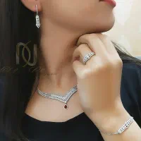 سرویس عروس نقره نگین قرمز ( مناسب کادو روز زن )|جواهرات|کرمانشاه, |دیوار