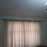 پرده پذیرایی حریر شیشه ایی شامپاینی پانچی|پرده، رانر، رومیزی|تهران, ارامنه|دیوار