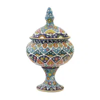شکلات خوری، سفالی پایه دار، میناکاری، هدیه، کادو