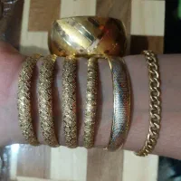 النگو تکپوش دستبند کارتیر پلاک طلا گوشوار