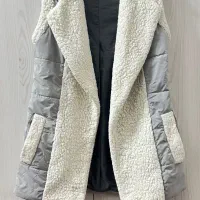 پالتو نسکافه ای ترکیب با چرم سایز ۳۶-۳۸ نو|لباس|قم, جمکران|دیوار