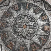 ساعت قلم زنی مسی دستی پهلوی
