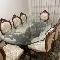 یک دست میز ناهارخوری استیل تمام چوب