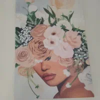 تابلو چاپی زن و گل