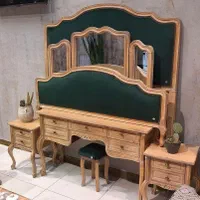 سرویس خواب دونفره چوبی تمام چوب فرانسوی ابزاری|تخت و سرویس خواب|تهران, یافت آباد جنوبی|دیوار