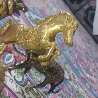 مجسمه برنجی خارجی شیر های میناکاری و اسب|مجسمه، تندیس، ماکت|چهارباغ, |دیوار