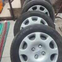 5حلقه رینگ و لاستیک 185با قالپاق  سایز 14