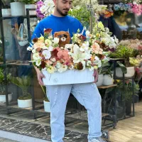 دسته گل رز طبیعی ،تولد.سبد .باکس