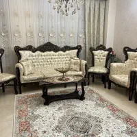 مبلمان سلطنتی با میز نهارخوری تمام چوب راش