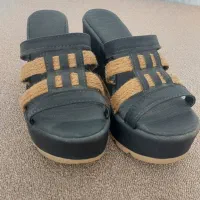 صندل مجلسی لژدار مشکی سایز ۴۰|کیف، کفش، کمربند|چالوس, |دیوار