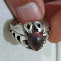 انگشتر فدیوم با نگین بلک اوپال