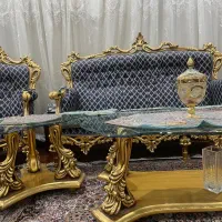 مبلمان ۹ نفره وناهارخوری ۸ نفره تمام منبت ورق طلا