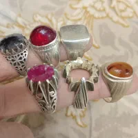 انگشتر نقره شجر یاقوت عقیق