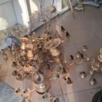 لوستر شمعدان طلایی شکسته و خراب
