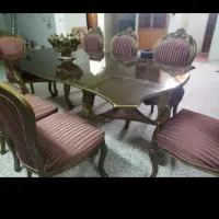 میز ناهارخوری 8نفره|میز و صندلی غذاخوری|ابریشم, |دیوار